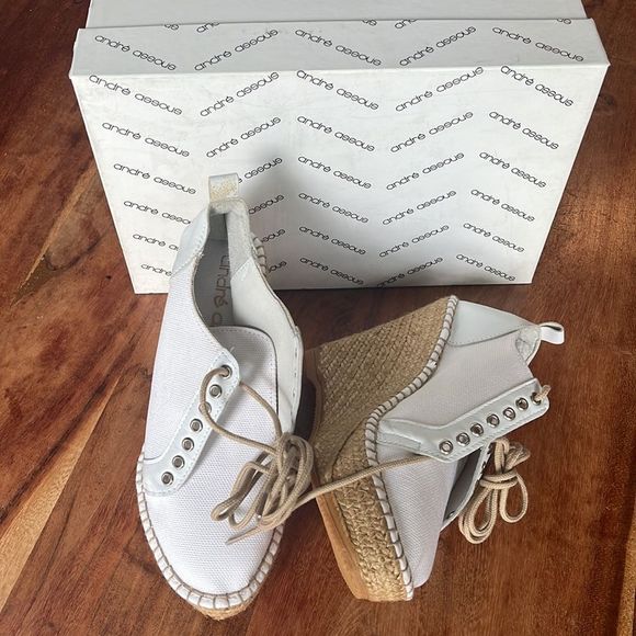 Andre Assous Canvas Wedges, Size 36 - Picture 3 of 5